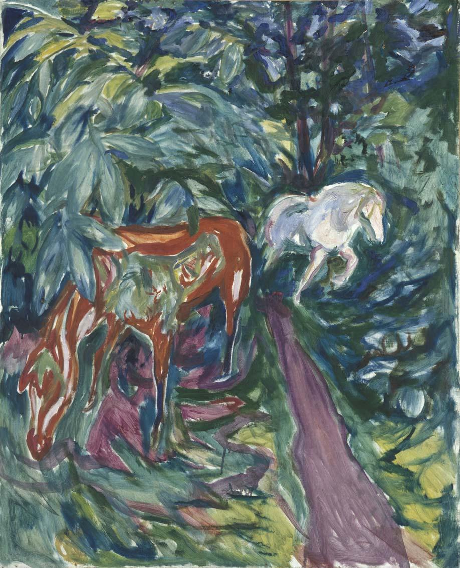 . CAT. 41. TWO HORSES IN THE FOREST 1926