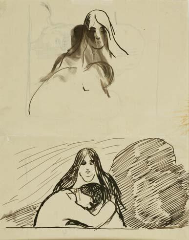. CAT. 49. TWO SKETCHES FOR VAMPIRE 1892–93